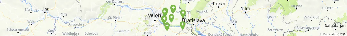 Kartenansicht für Apotheken-Notdienste in der Nähe von Untersiebenbrunn (Gänserndorf, Niederösterreich)